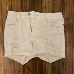 Hollister white jean shorts